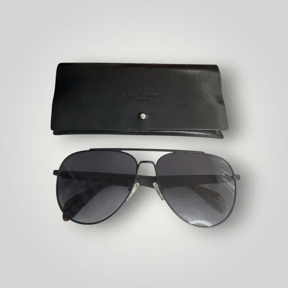 RAG & BONE RNB5003/S 003 9O AVIATOR SUNGLASSES BLACK 62-14-145